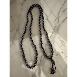 Chan Luu brown and black pearl rope necklace